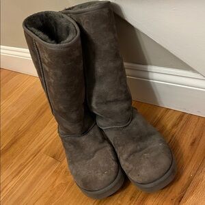 UGG Classic Tall Suede Boots in Gray